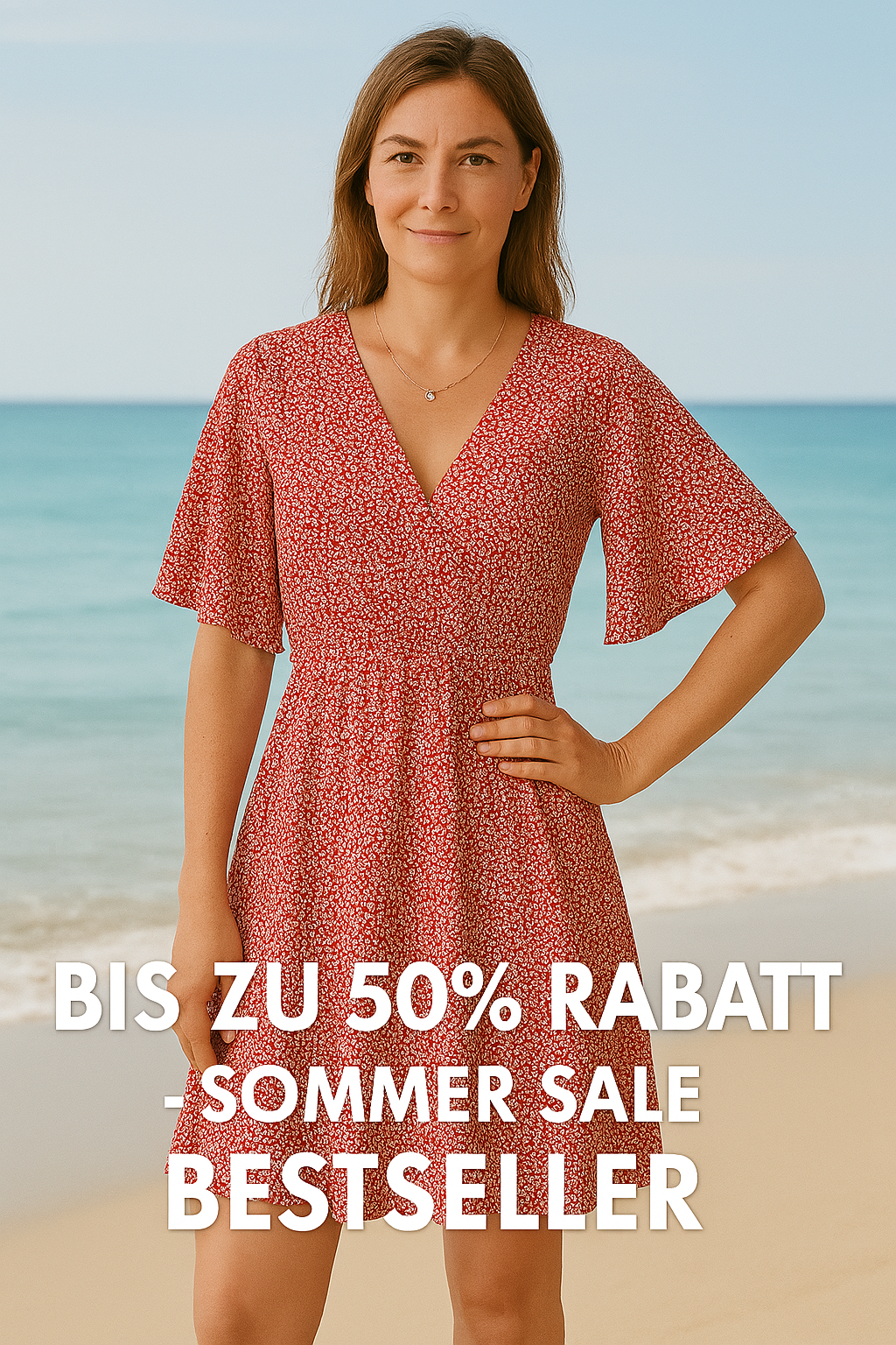 Basel V-Ausschnitt Casual Kleid