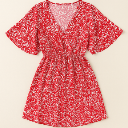 Basel V-Ausschnitt Casual Kleid
