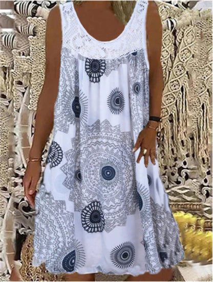 Basel Vintage-Print Sommerkleid