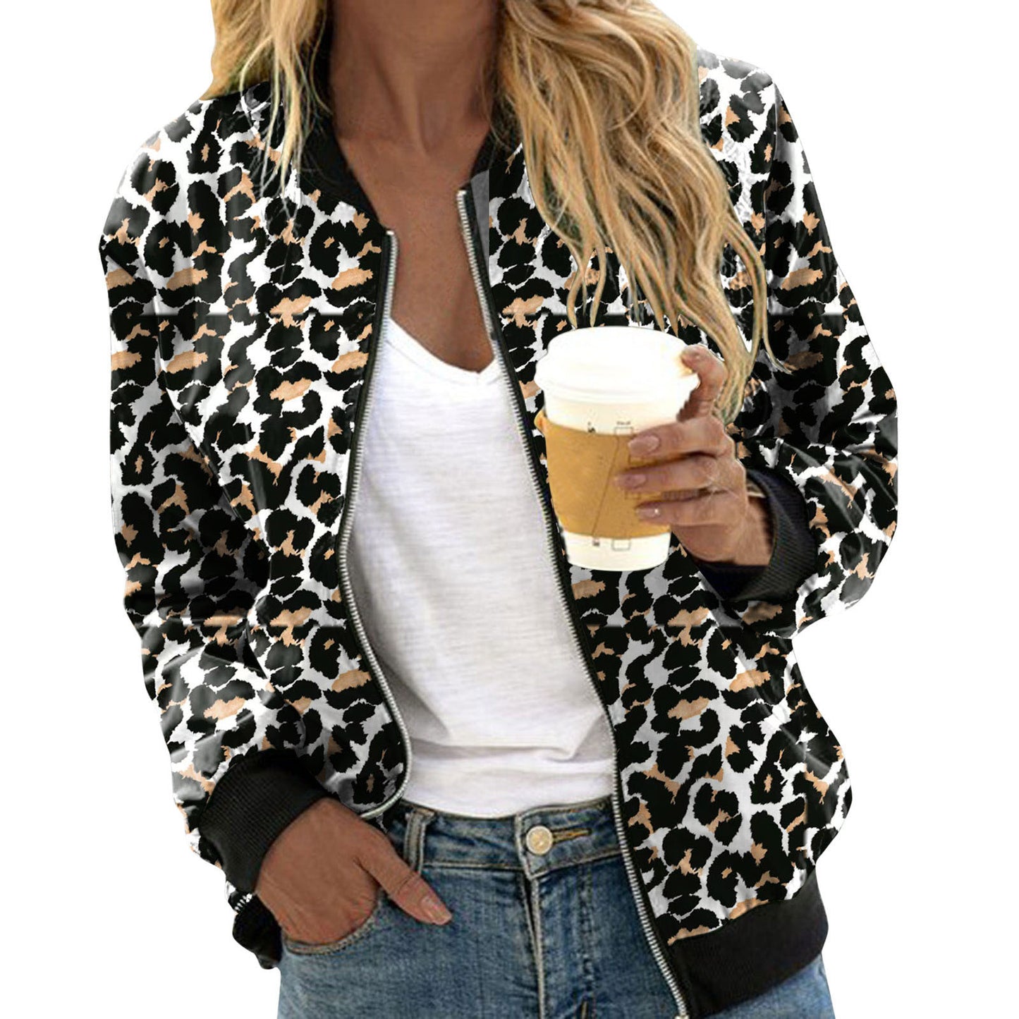 Basel Leopard Bomber Jacke