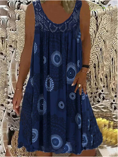 Basel Vintage-Print Sommerkleid