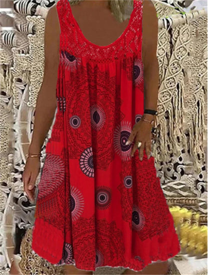 Basel Vintage-Print Sommerkleid