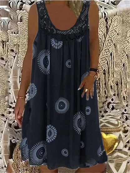 Basel Vintage-Print Sommerkleid
