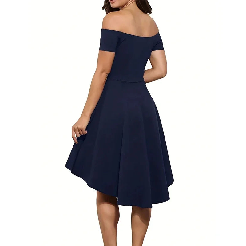 Basel Elegantes Asymmetrisches Midi-Kleid