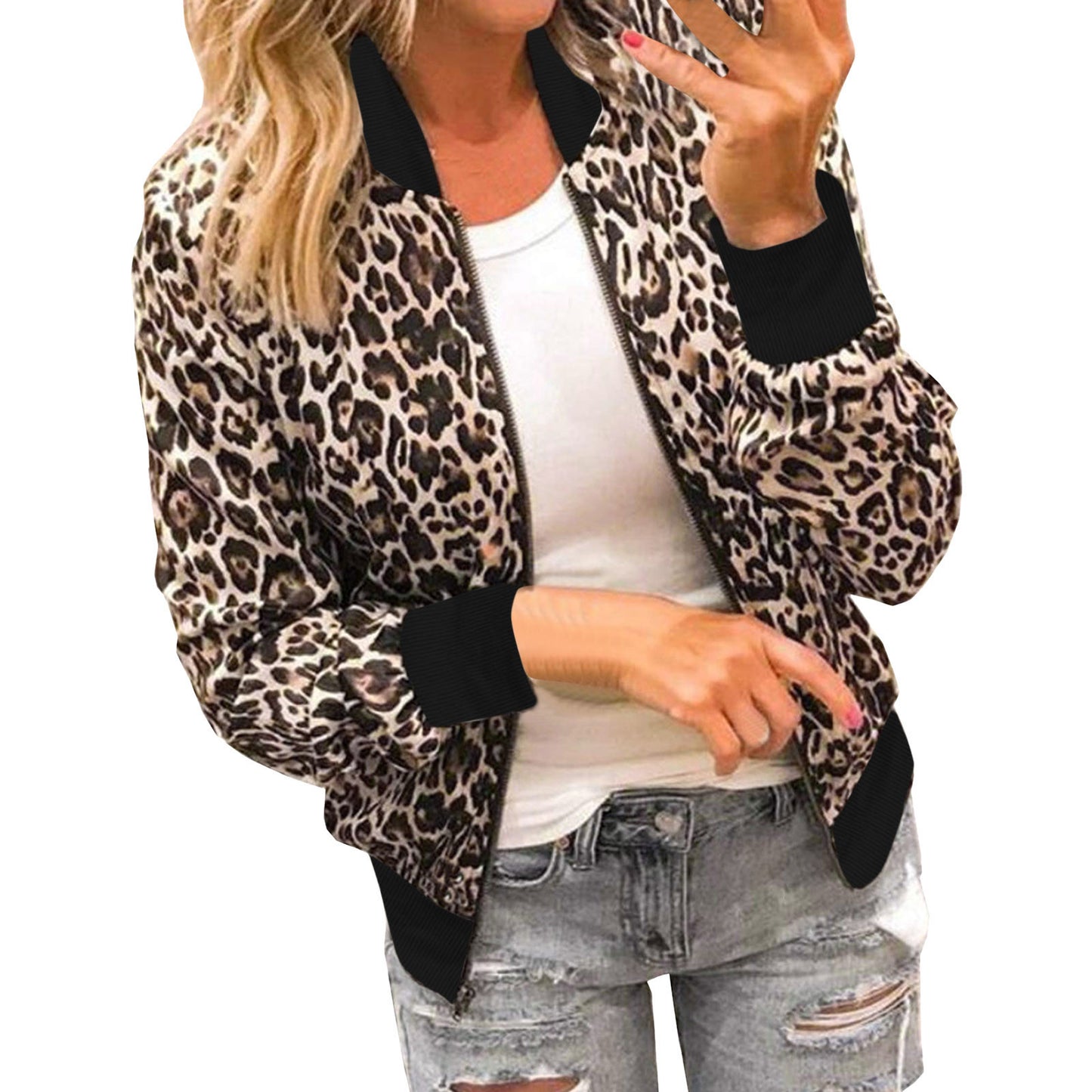 Basel Leopard Bomber Jacke
