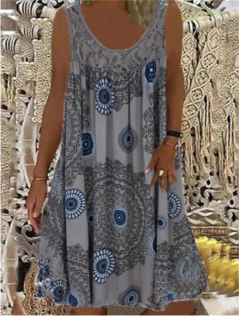 Basel Vintage-Print Sommerkleid