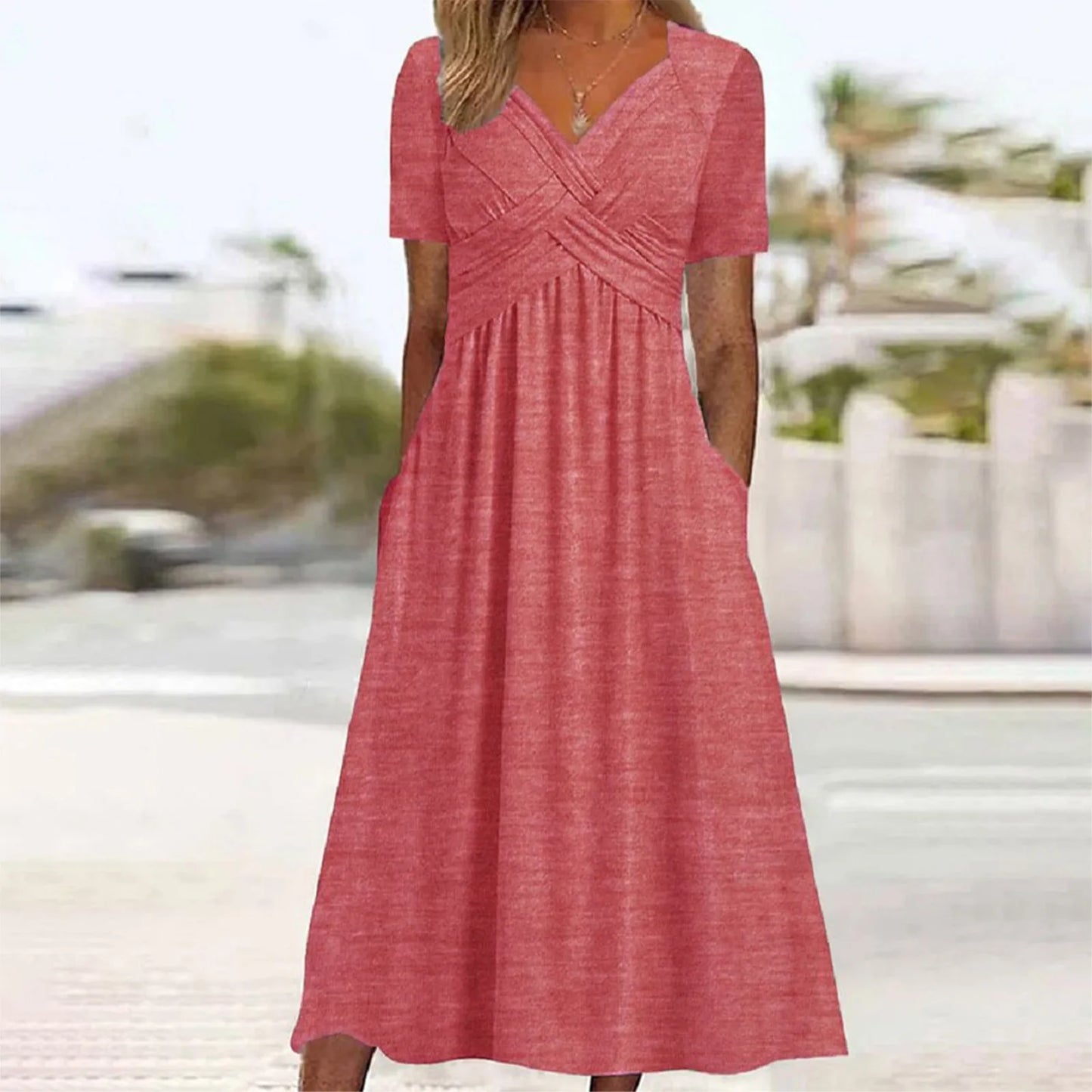 Basel V Neck Wickelkleider