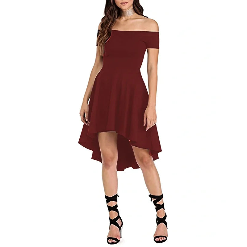 Basel Elegantes Asymmetrisches Midi-Kleid