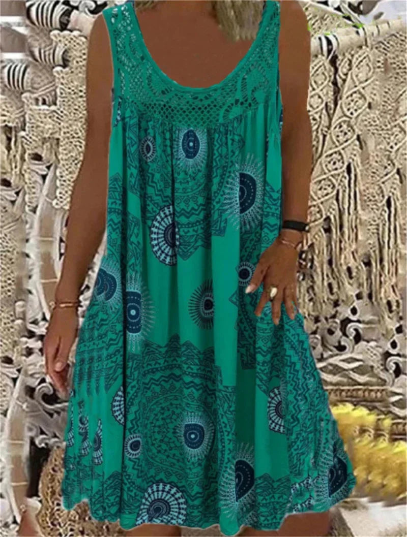 Basel Vintage-Print Sommerkleid