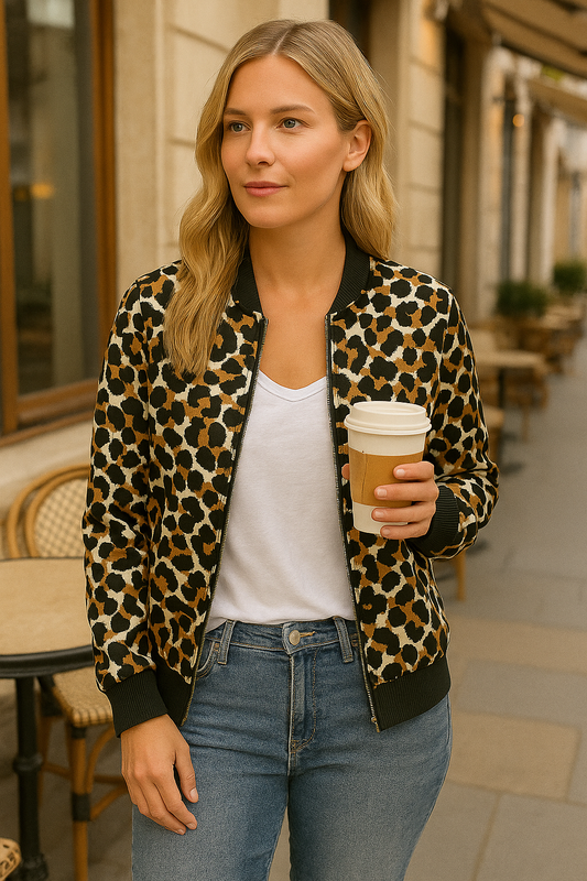 Basel Leopard Bomber Jacke
