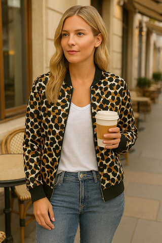 Basel Leopard Bomber Jacke